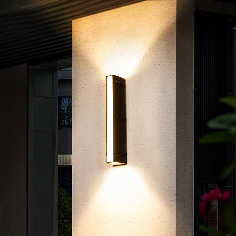 Outdoor wall light, waterproof courtyard gate, balcony exterior wall light, up and down, creative double-headed wall light