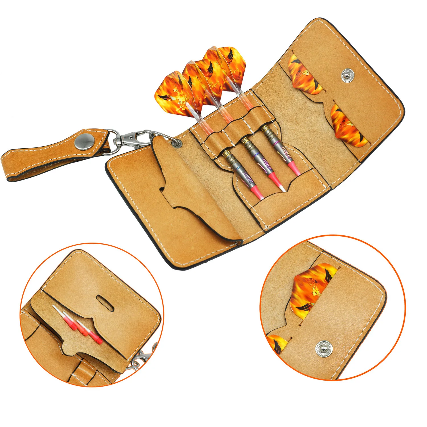 

BCsports Genuine Leather Dart Storage Bag Portable Soft Darts Hard Darts General Purpose