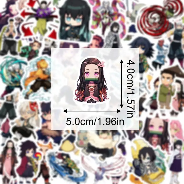 Demon Slayer stickers, cartoon and anime cute characters, mobile phone decoration, handbook diy stickers view 5