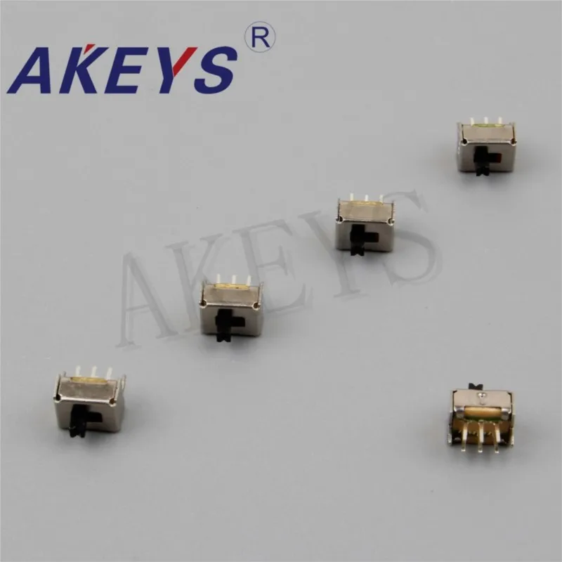 10PCS SS-22D07 2P2TG3 Double pole double throw 2 position slide switch 6 pin verticle type with 2 fixed pin