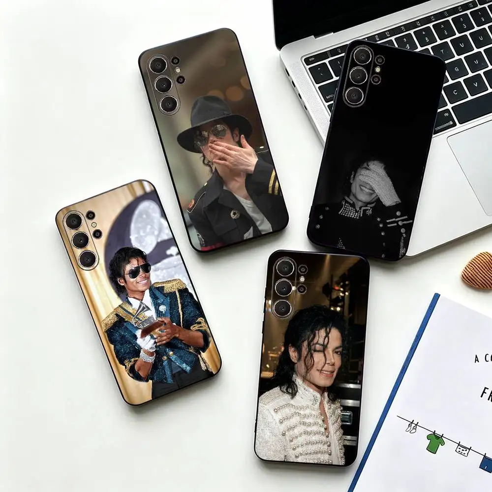 Singer M-Michaell J-Jackson Soft Silicone Case for Samsung S26, S24, S21, S22, S23, S30, Ultra,  Plus, FE, Lite-Black