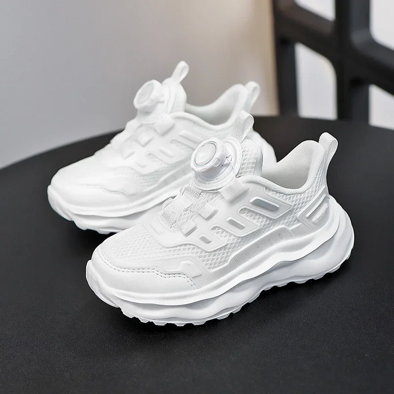 

New mesh breathable small white shoes for boys and girls campus soft soled running shoes for middle school children and students