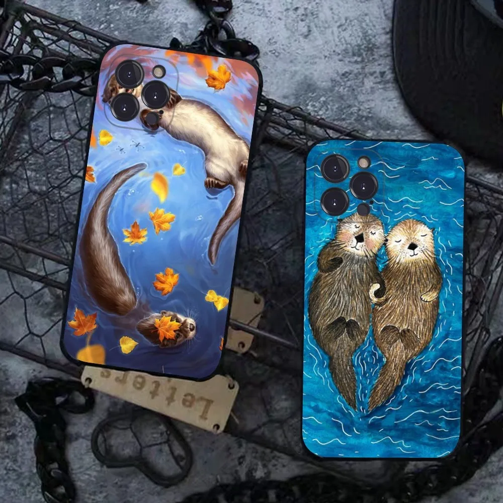 Cute Otter Lutra Phone Case For iPhone 14 11 12 13 Mini Pro XS Max Cover 6 7 8 Plus X XR SE 2020 Funda Shell