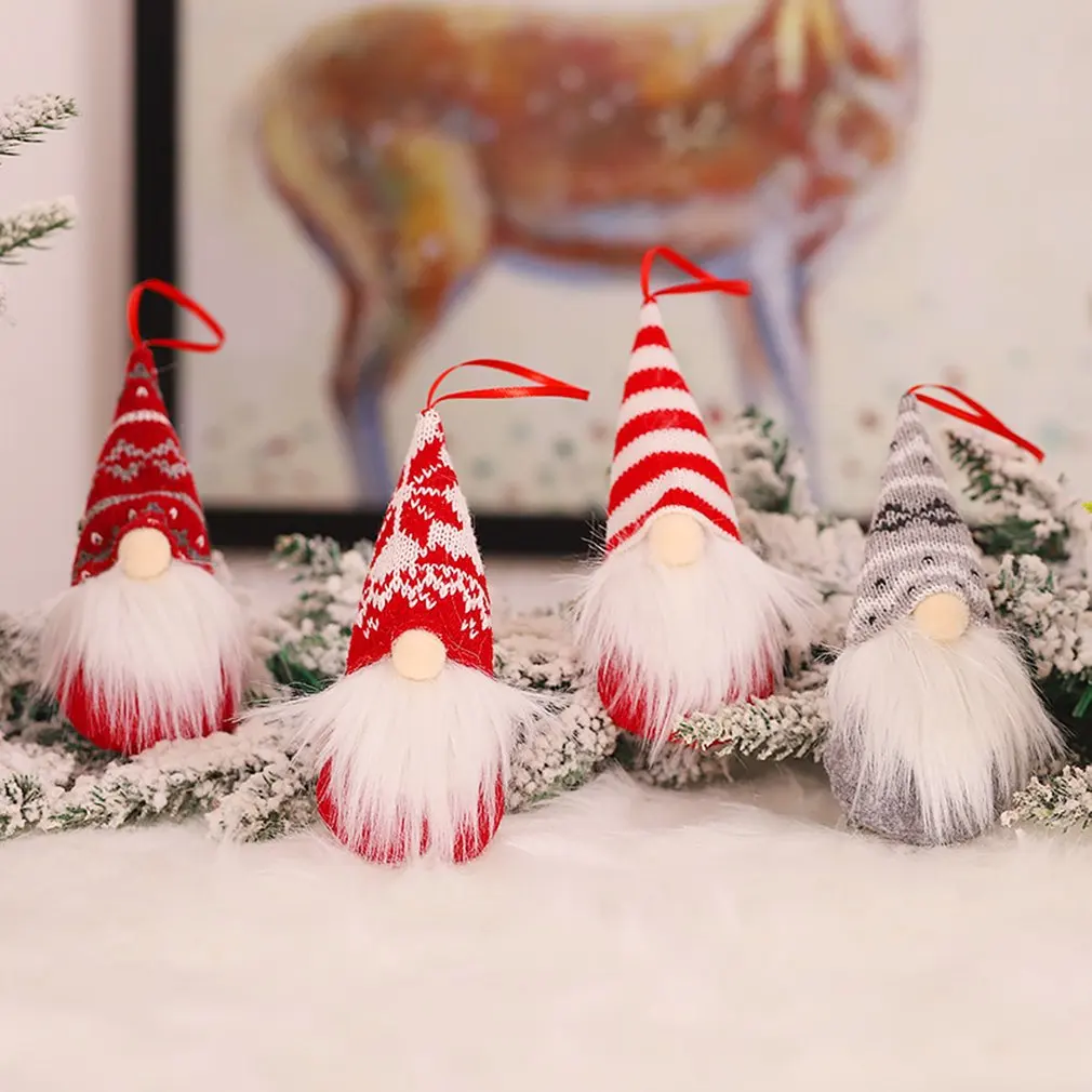 4pcs Gnome Christmas Ornaments Christmas Faceless Doll Christmas Tree Hanging Adornment Decor For Home Navidad Natal New Year