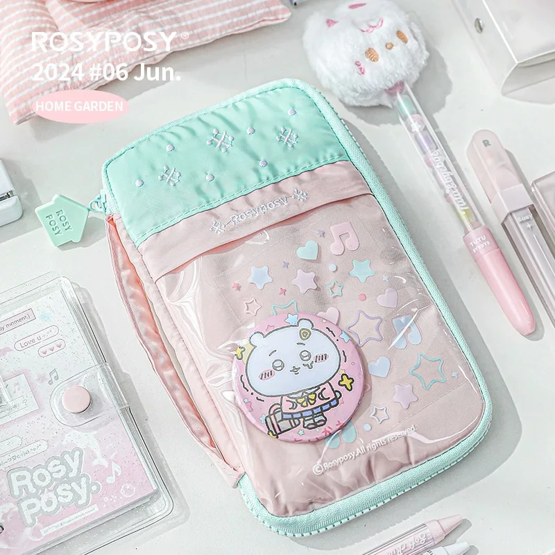 MINKYS-estuche de lápices de gran capacidad para niños, bolsa de almacenamiento para bolígrafos, punzón, regalo, suministros de papelería, Color