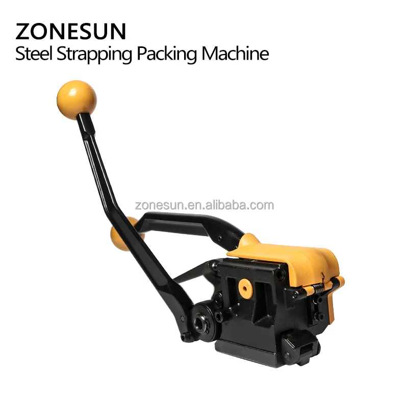 Zonesun A333 Handmatige Staalband Gereedschap Handleiding Doos Strapping Machine Sealless Steel Strapping Gereedschap 13-19Mm