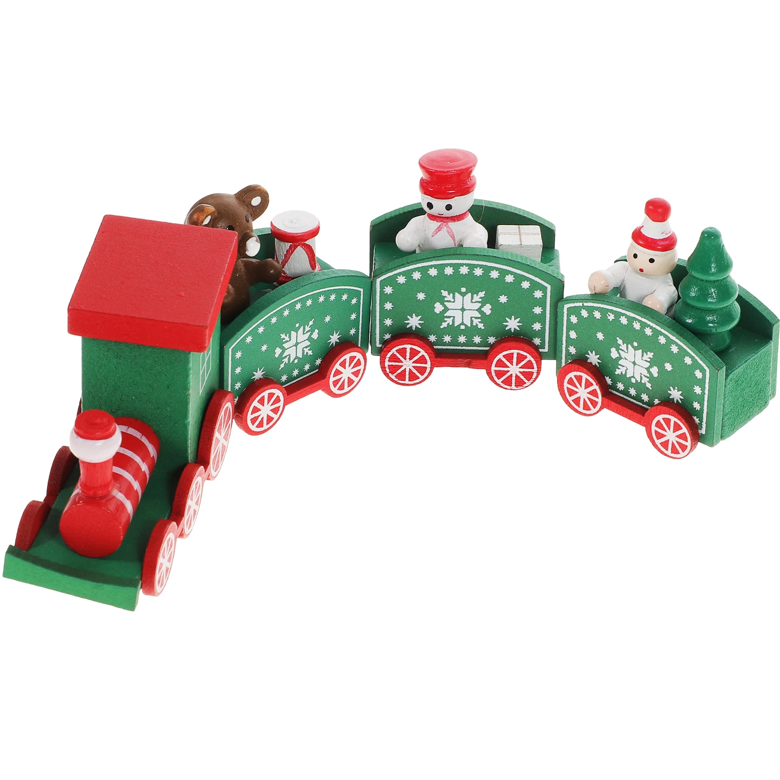 

Wooden Train Toys Adornment Creative Desktop Ornament Household Festive Atmosphere Funny Children Bamboo Christmas Gift