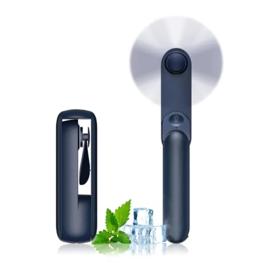 

Portable Handheld Fan, 2 IN 1 Mini Hand Fan, Battery Operated [8-15 Working Hours], USB Rechargeable Personal Foldable Fan for