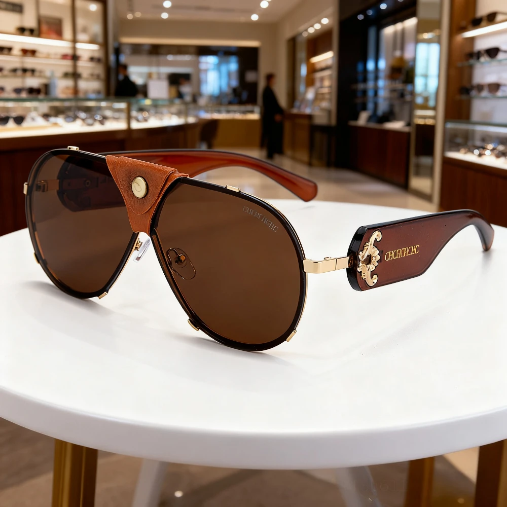 

New Unique Punk Oversized Frog Vintage Sunglasses Oval Unisex Trendy Shopping Versatile Best Seller