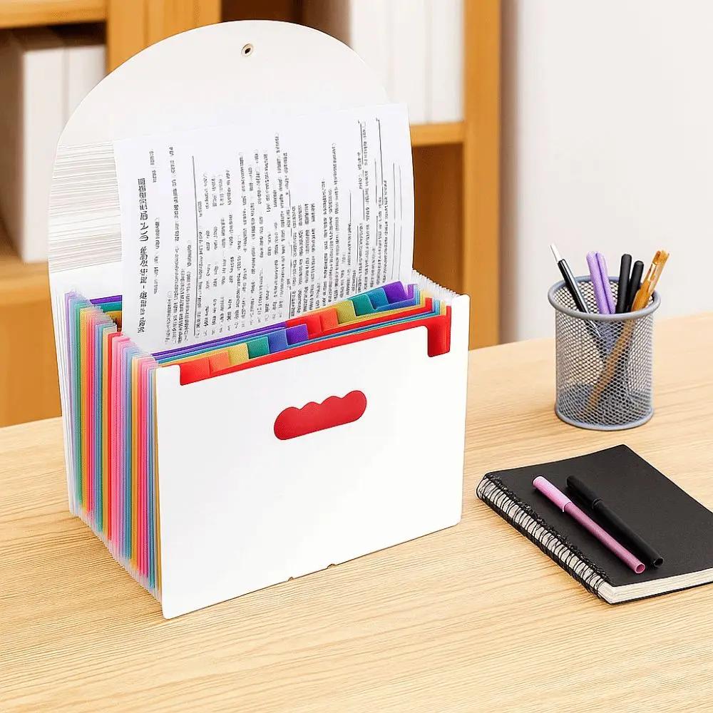Durable Waterproof A4 File Folder Large Capacity Partition Layer a4 Document Organizer Snap Closure Storage Organizer Office