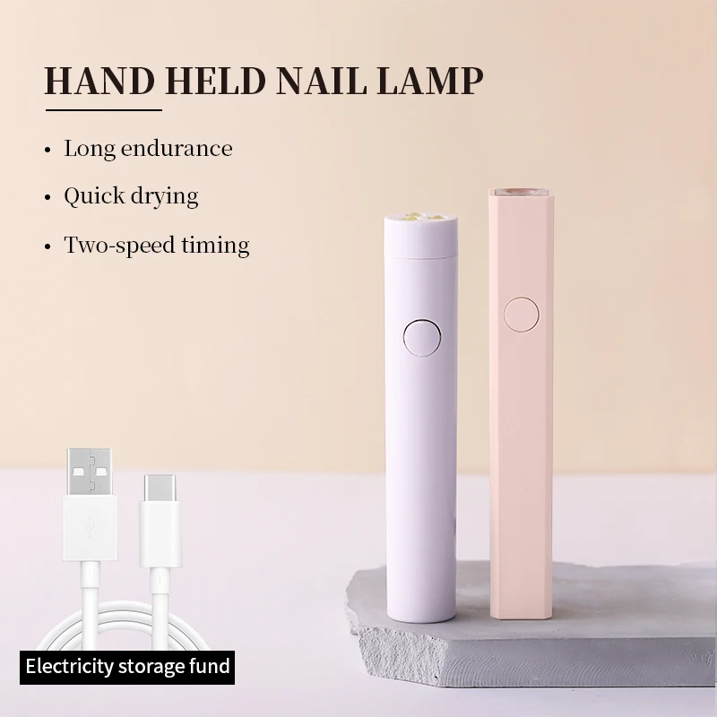 Mini secador de uñas portátil para salón de belleza, máquina de secado rápido USB, lámpara LED UV profesional, herramientas de fototerapia para el hogar, 3W, color blanco