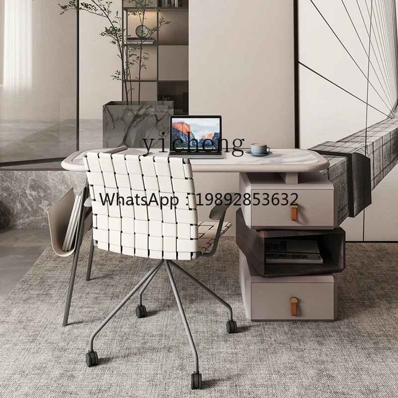 AA Style Light Luxury Stone Plate Desk Bedroom High Sense Corner down Bookstand Small Apartment