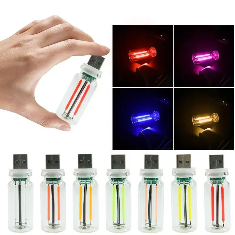 Portable USB Night Light Touch Dimmable Retro LED Filament Glass Bulb Decorative Atmosphere Light for Car Bedroom Lighting