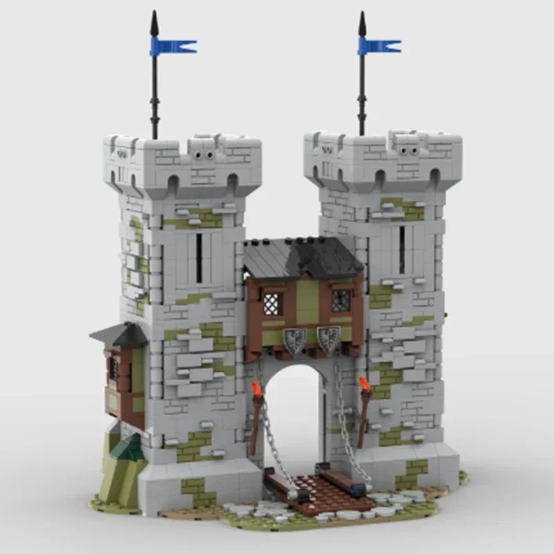 Middeleeuws Fort Model Moc Bouwstenen Zwarte Valken Kasteel Technologie Modulaire Blokken Cadeau Kerst Speelgoed DIY Sets Montage