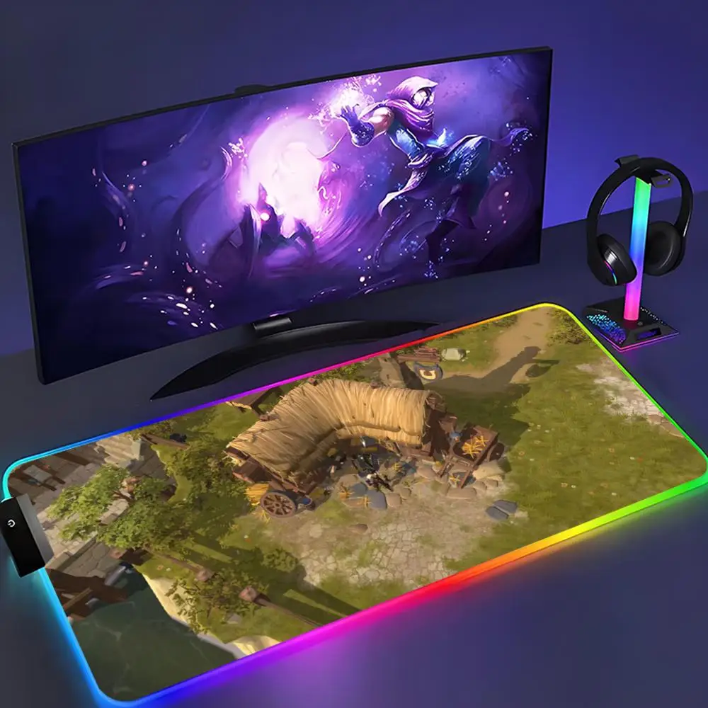 

albion Mouse Pad XXL RGB Mouse Pad Kawaii Gaming Accessories Computer keyboard Large Led Desk Mat Backlight Mousepad