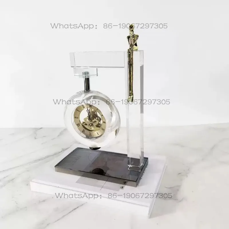 Modern Simple and Creative Crystal Glass Watch Ornament-like Home Entrance Desktop Decoration