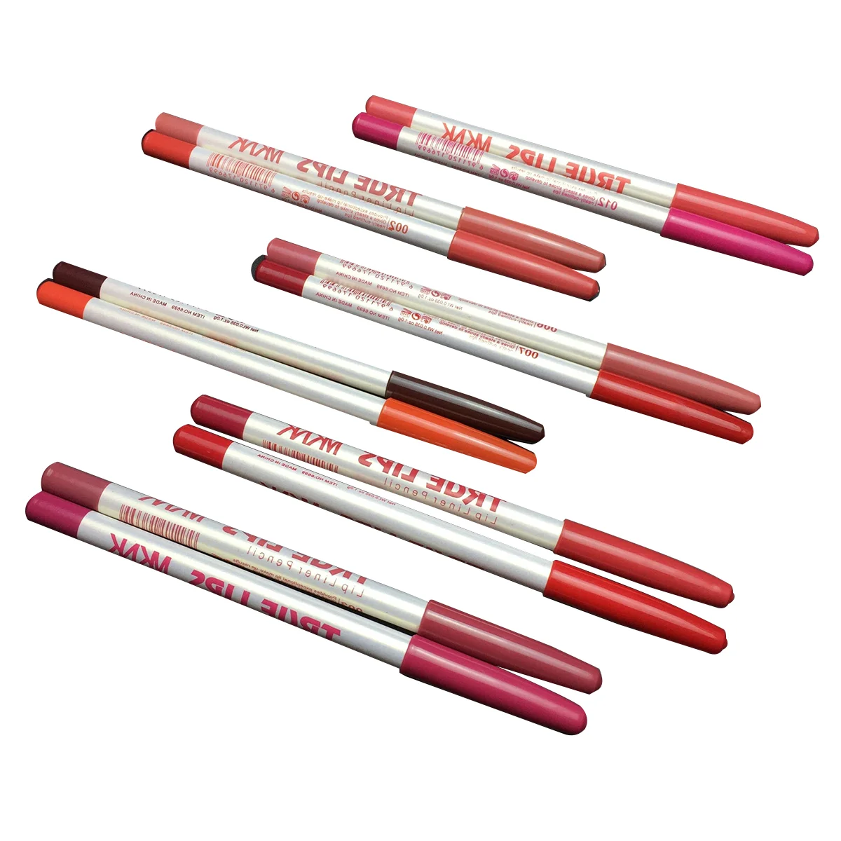 12 Stück zarter Lip Liner Matt Effekt Bleistift wasserdichter Bambus Eyeliner