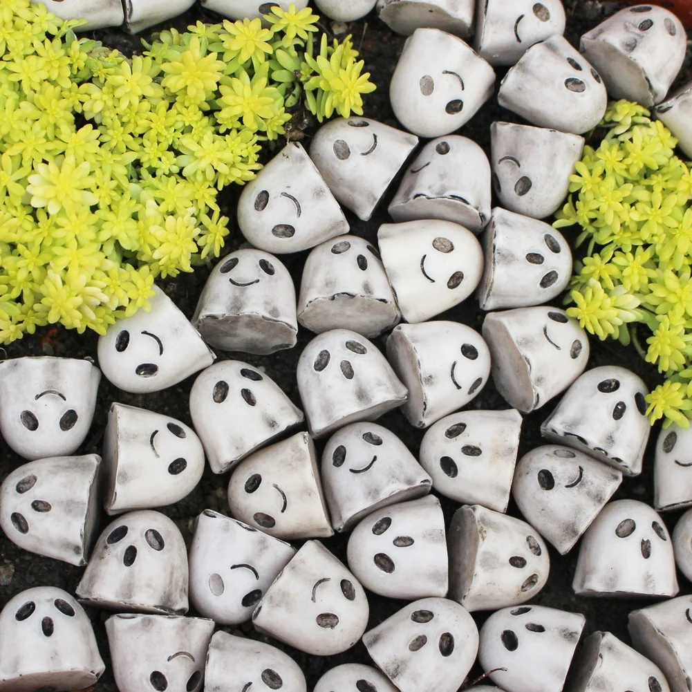 Resin Specter Figurines Set White Halloween Decorations For Garden Lawn Bonsai Flower Pot Vase Fillers Home Ornaments