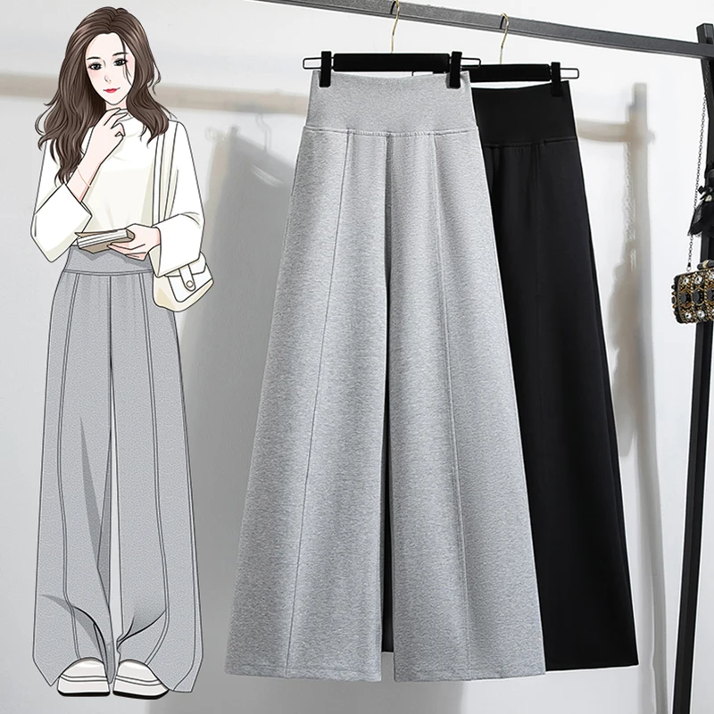 

Женские повседневные широкие брюки больших размеров, весна-осень, новые, свободные спортивные штаны с высокой талией, другие модели