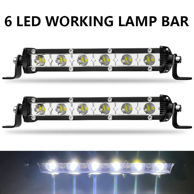 6 LED Arbeitslichtleiste Fahrscheinwerfer Lauflicht Superhell für Traktor LKW ATV Auto Nebelscheinwerfer Zubehör 12 V