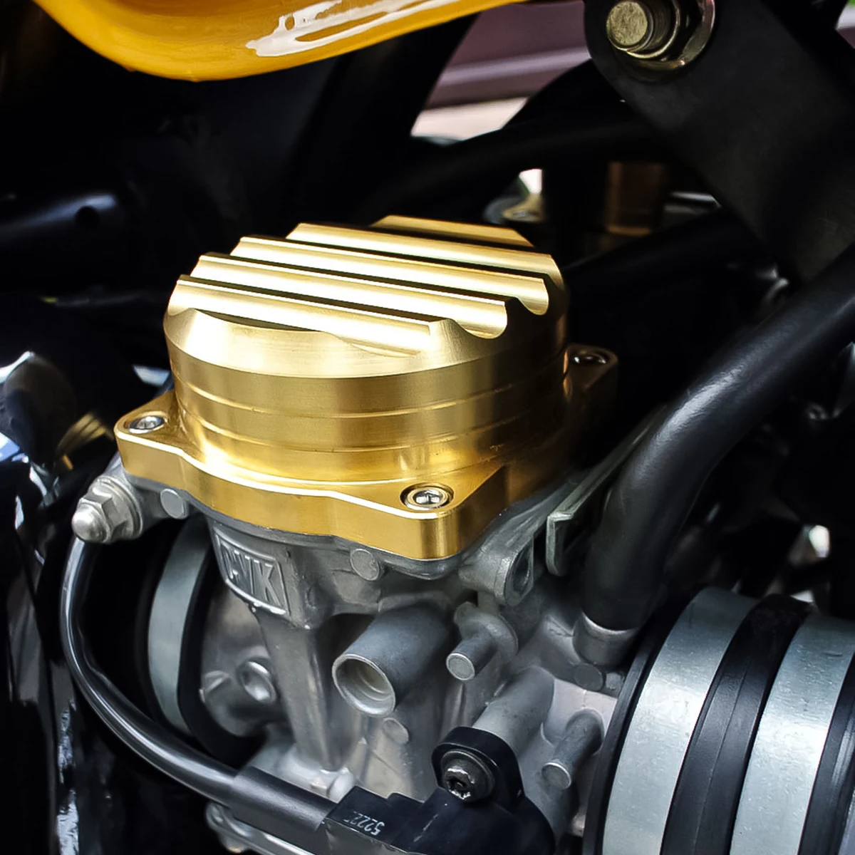 For Triumph Bonneville Scrambler Thruxton 900 2008-2015 Injection Carburetor Cover Ripple Brass Carb Tops Motorcycle Accessories - view 6