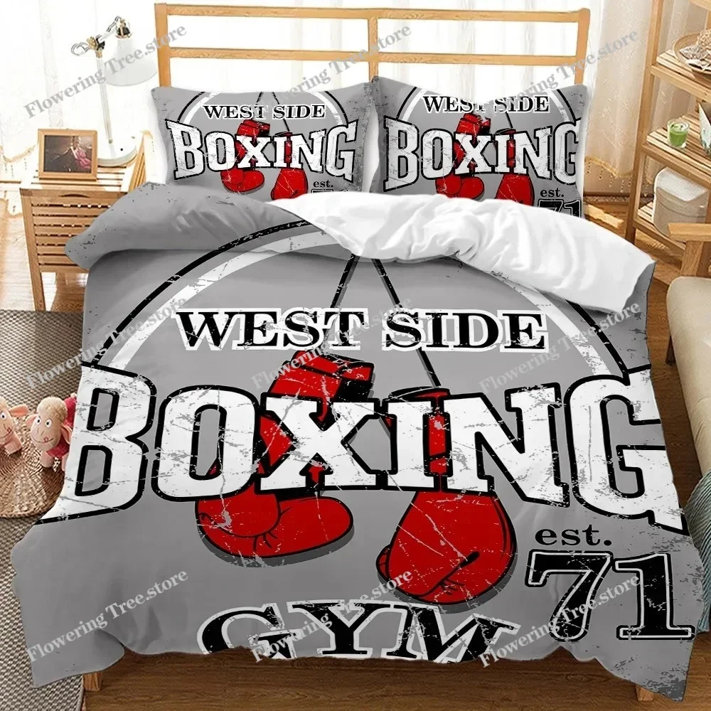

Boxing Gloves Comforter Cover QueenKing Size Teens Boys Men Sports Boxing Game Competitive Soft Polyes