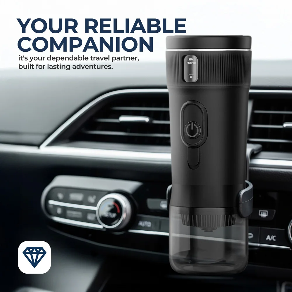 ROUNY Portable Coffee Maker,Small Espresso Machine DC12V Travel Coffee Maker for Car Outdoor Camping Backpacker,Lightweight