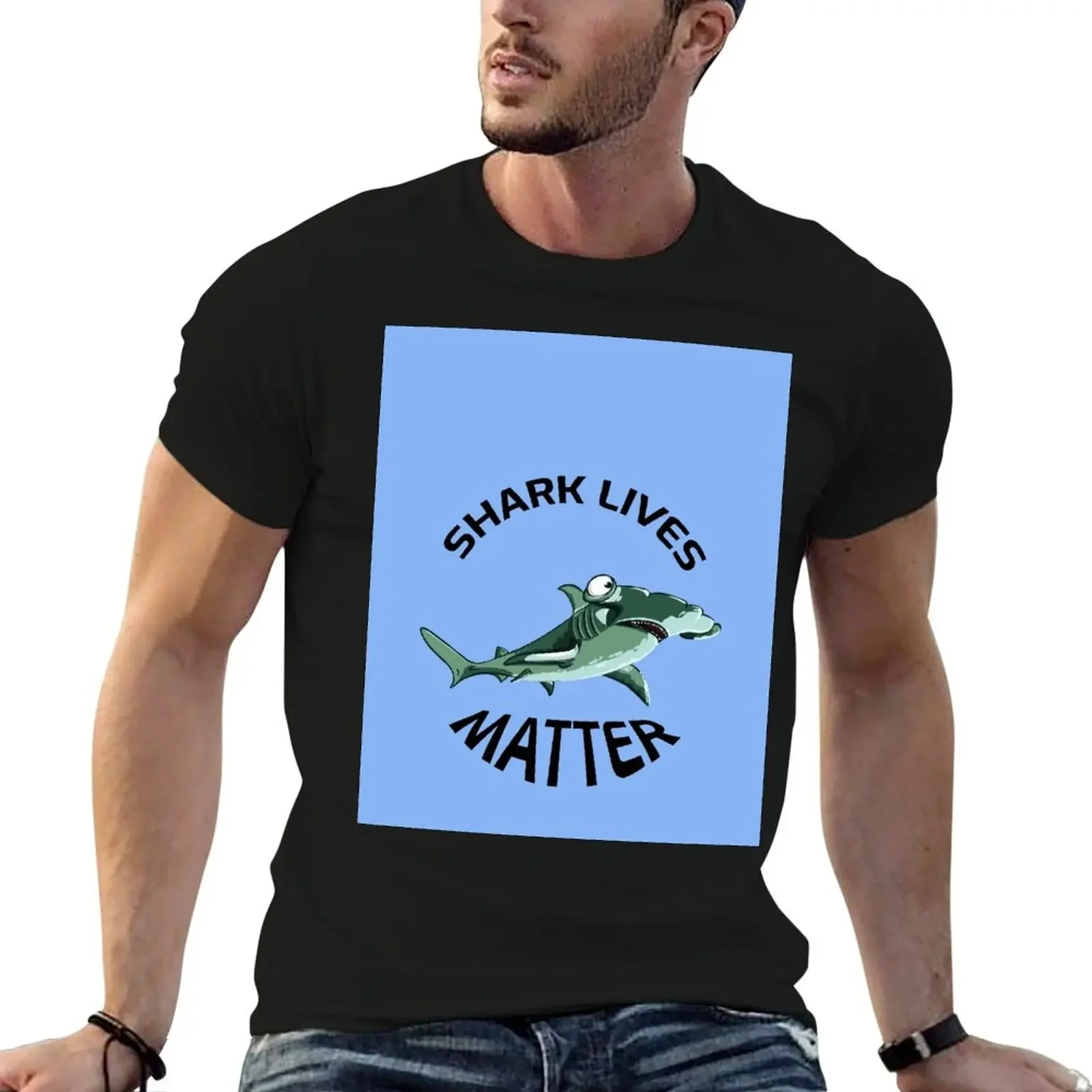 

Shark lives matter design with a hammerhead sharks. We have to save the sharks! T-Shirt anime figures t shirts for men