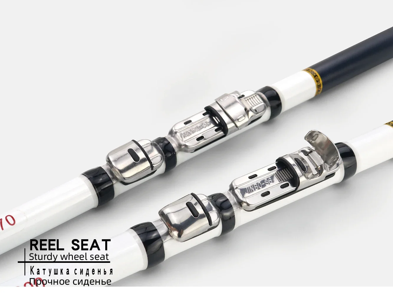 3M 2.7M 2.4M 2.1M 1.8M 1.5M Teleskop-Angelrute zum Felsangeln, Spinn-, Fliegen-, Karpfen- und Feederangeln, Kohlefaser, Pesca Mini Reiserute mit Rollenhalter – Detail 12