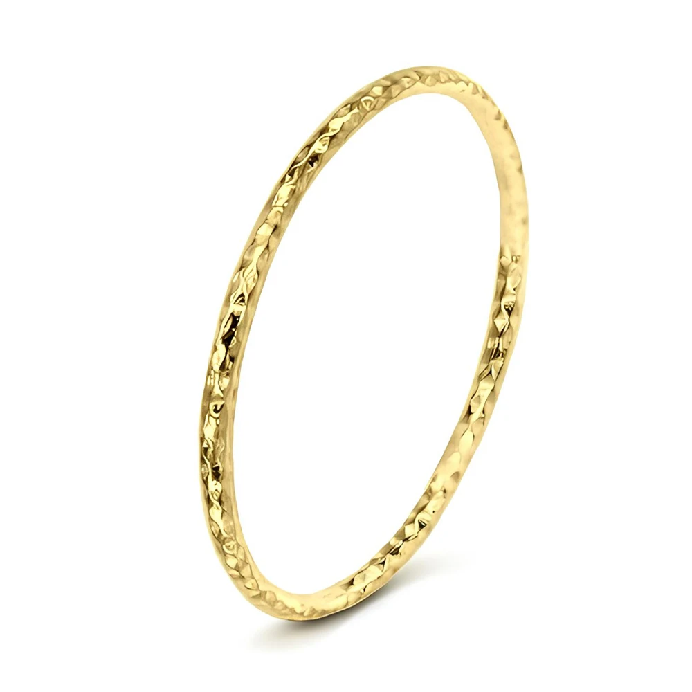 Korean Style 1mm Thin Stackable Joint Rings Simple Fashion Gold Color Stainless Steel Jewelry for Women Girl Size 5-10