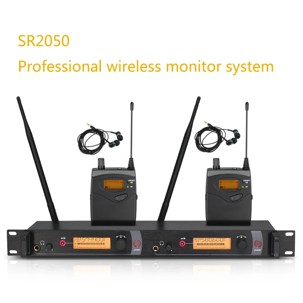 Paulkitson SR2050 Drahtloses In-Ear-Monitor-System mit Doppelsender Professionelles Bühnenmonitoring für Live-Band-Konzerte und Veranstaltungen – Detail 4