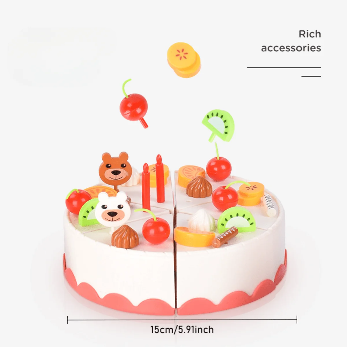 مجموعة مطبخ محاكاة كعكة الفاكهة DIY للأطفال، هدايا عيد الميلاد والهالوين للأطفال، لا تتطلب بطاريات
