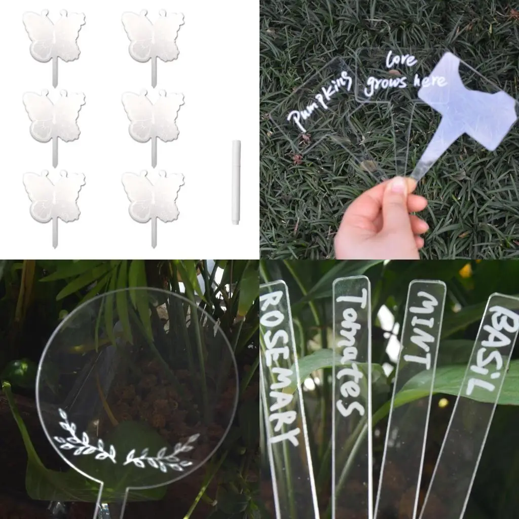 6/12pcs Plant Labels Butterfly Acrylic Garden Markers Waterproof Plant Marking high quality