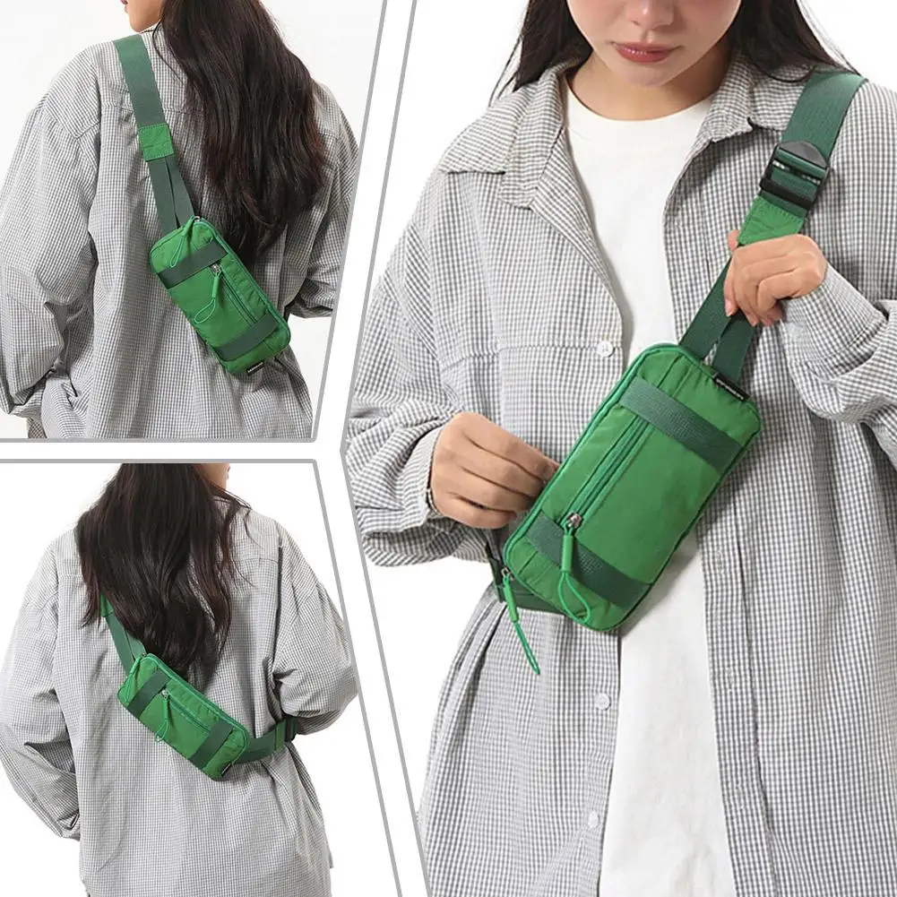 

Fashion Sport Mini Chest Bag Green Black Mobile Phone Waist Bag Men Women Multifunction Waterproof Fanny Pack