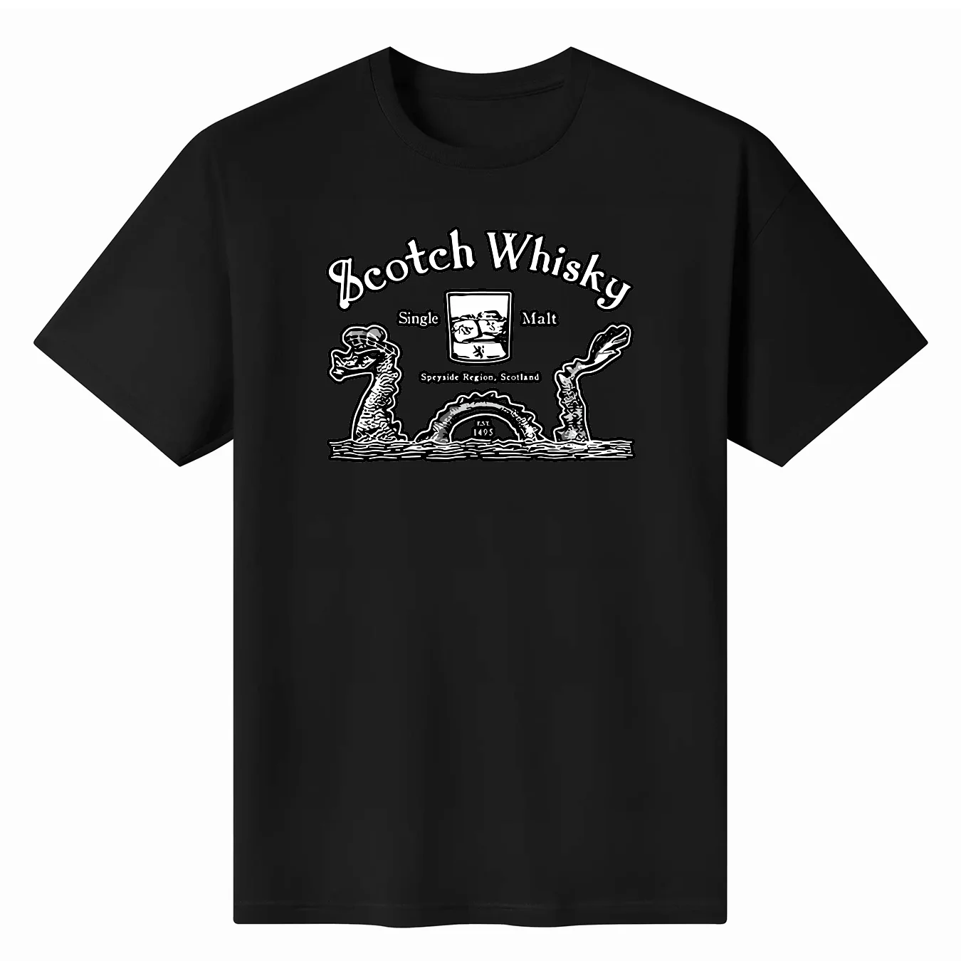 Scotch Whisky T Shirt Loch Ness Monster Tee Scotland Scotchy Drinker Vodka Bourbon Scottish Irish Ireland Beer Shirtmandude Tops