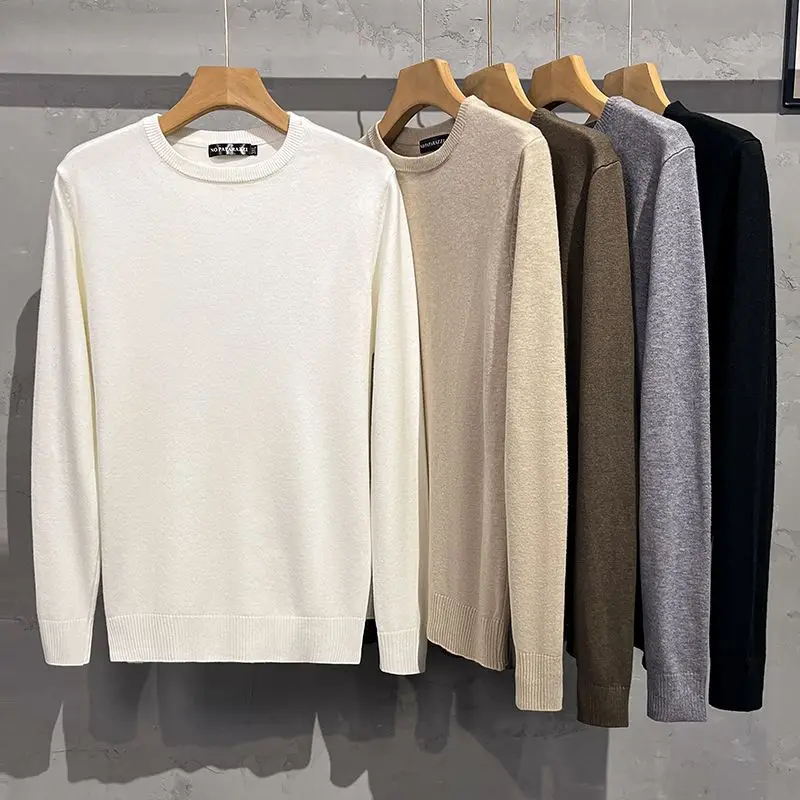 Thiened Long Sve round Ne Warm Underwear Single Piece for Men Busin Casual Sle Pure Color Simple Design Knitted S...