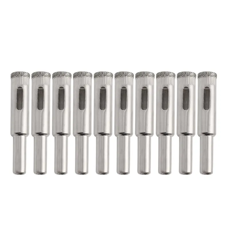 5mm 6mm 8mm 10mm 12mm New 10Pcs Diamond Coated Drill Bits Hole Saw Glass Tile Ceramic Marble