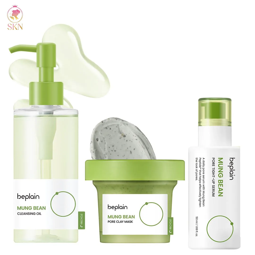 

Очищающее масло Beplain Mung Bean + успокаивающая сыворотка + глиняная маска. Корейский уход за кожей. Сыворотка с ниацинамидом. Увлажнение. Корейская косметика.