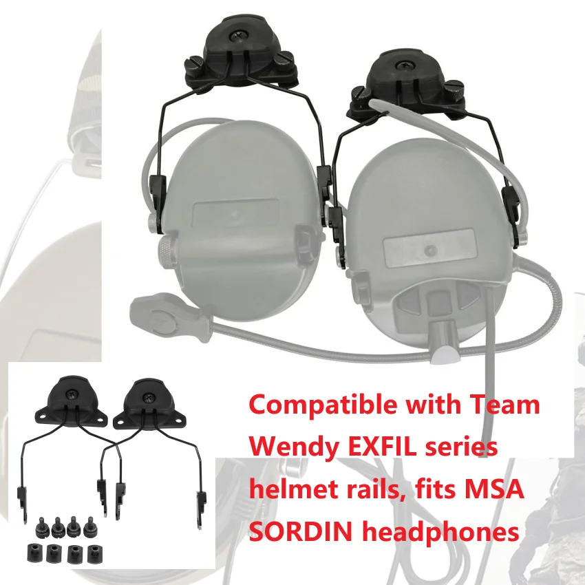 

HEARGEAR Tactical Headset Stand Adapter for Team Wendy EXFIL Serie Helmet Rail for MSA SORDIN Headset Airsoft Shooting Headphone