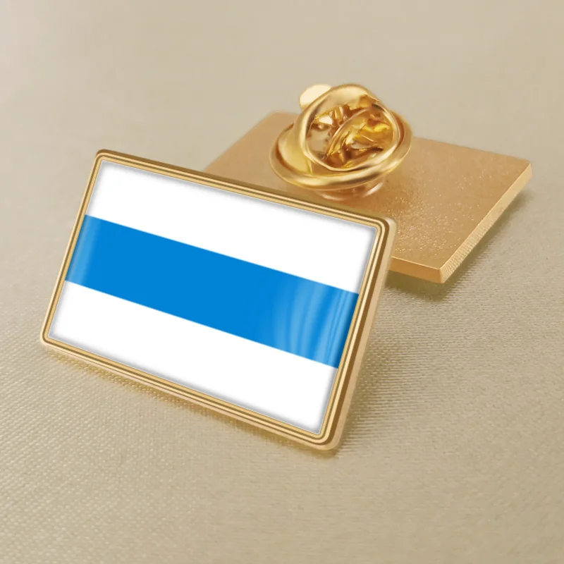 Russia White Blue White Flag Brooch Badges Lapel Pins