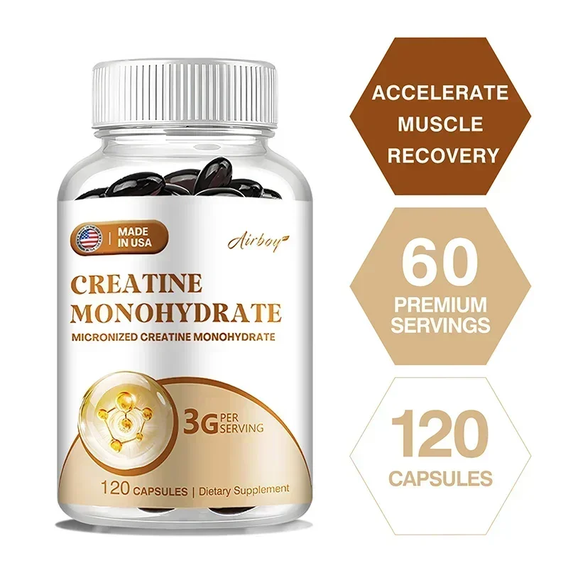 

Creatine Monohydrate - Supports Muscle, Energy and Cognitive Function, Increases Lean Muscle Mass - Gluten FreeSupplements