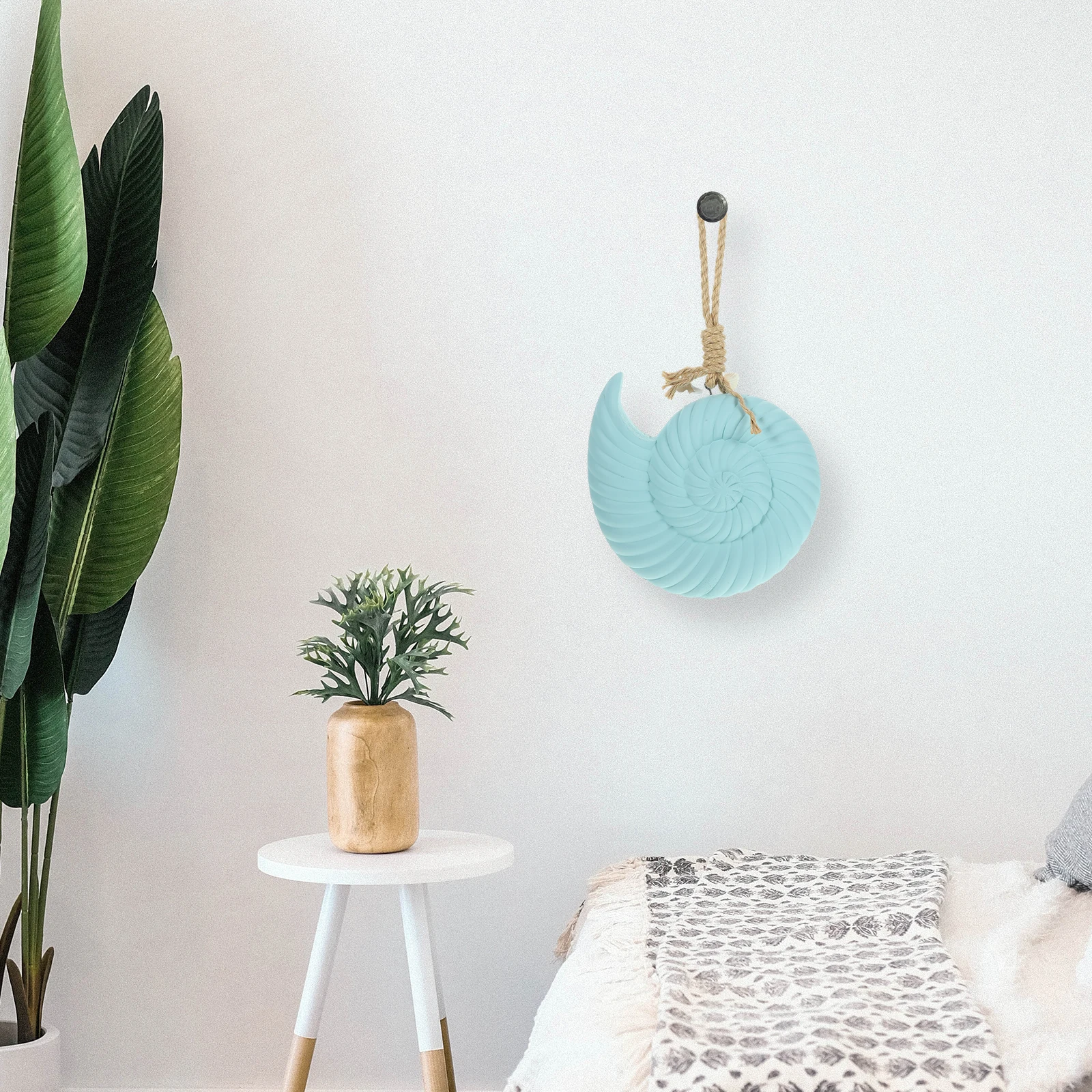 

Retro Conch Shell Wall Hanging Mediterranean Style Nautical Home Decor Ocean Crafts Blue Double Sided Pendant Beach House Wall