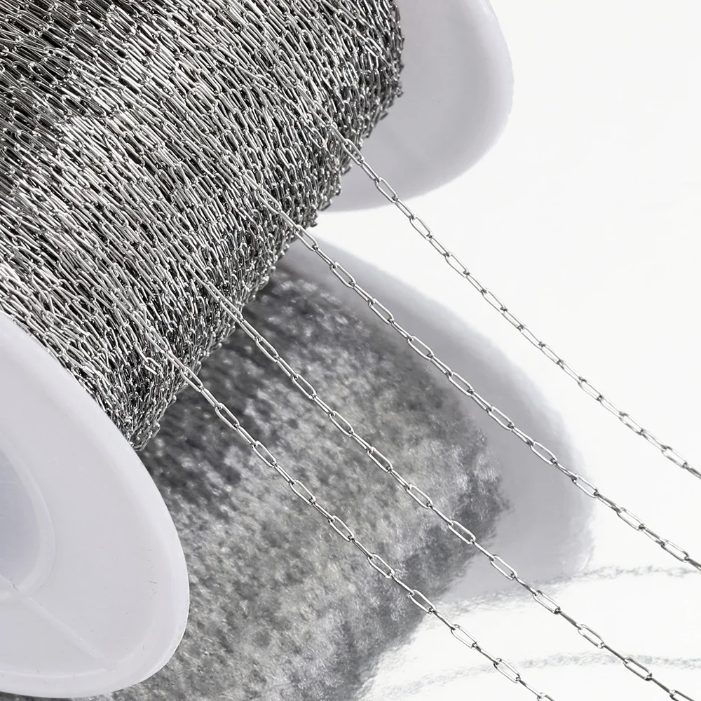 الفولاذ المقاوم للصدأ DIY سلسلة رقيقة الديكور كابل سلاسل 18 كيلو سوار ذهب قلادة صنع المجوهرات بالجملة السائبة #3