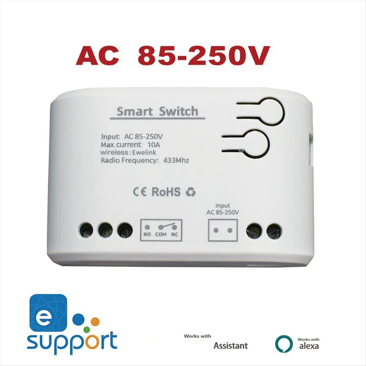 WIFI وحدة تبديل ذكية التيار المتناوب 85-250 فولت بوصة الموقت الذكية التتابع APP تحكم التحكم الصوتي 1-Ch بوصة التتابع #6