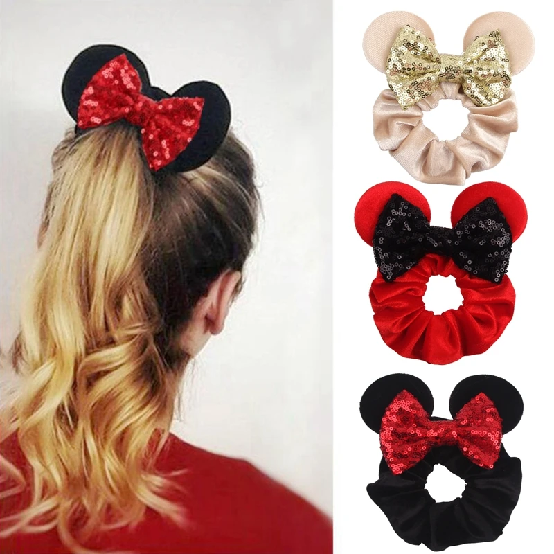 1 Stück Mickey-Stirnband mit Mausohren, Elegante Pailletten-Schleife, Niedliche Süße Lustige Damen-Haaraccessoires für den Alltag, Exquisite Geschenke