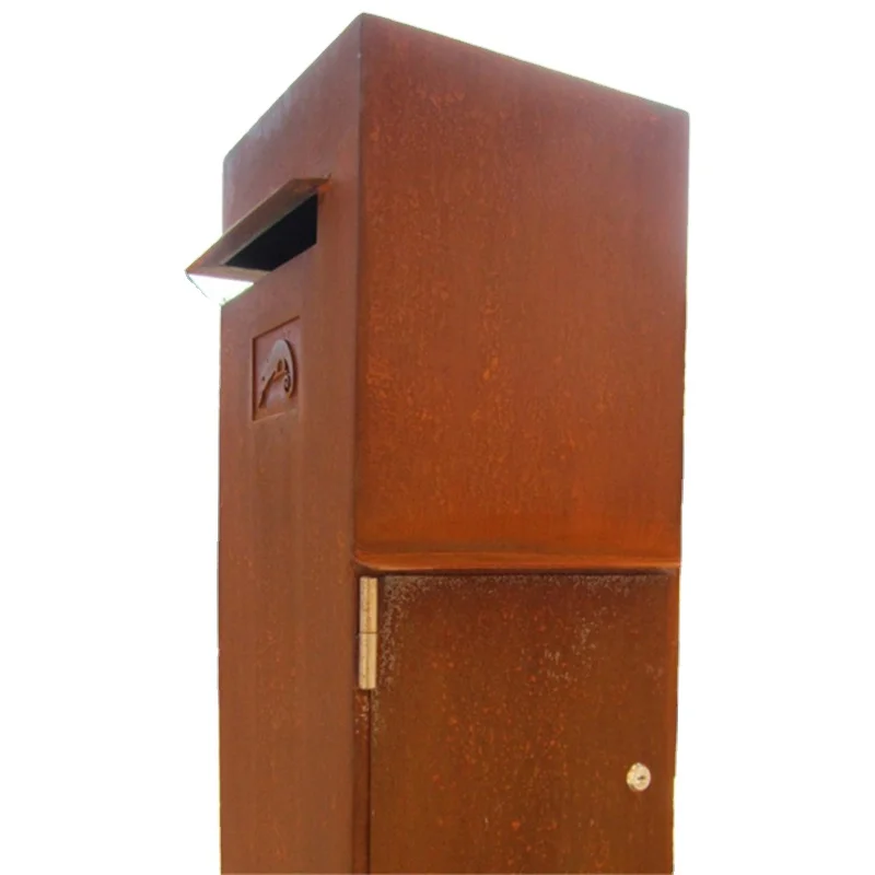 

outdoor customization Corten steel post office box rusty letter box mailbox delivery box