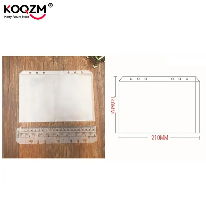 1pc Binder Pockets A5 A6 A7 Binder Folders For Notebook Binder Transparent Document Filing Bags Notebook Binder
