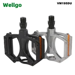 WELLGO VM19 MTB Mountain Bike Pedal Road Bicycle Fixed Gear Bearing Treadle Screw thread Aluminum Alloy Bicycle Accessories Part