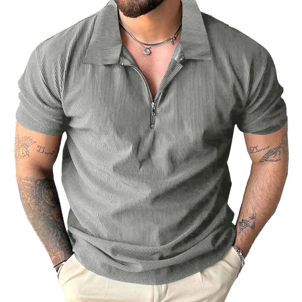 For Business Mens Casual Shirt Business T Dress Business Attire Brand New Polyester Fabric Regular Length Short Sleeve