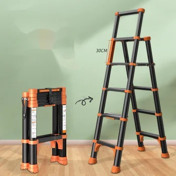 Aluminum ladder thicken telescopic ladder Multif folding ladders herringbone portable ladders portable household portable ladder